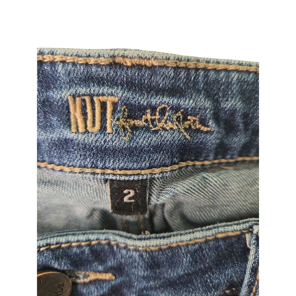 KUT from the Kloth Boyfriend Jeans Medium Wash Distressed Size 2 - Picture 3 of 14